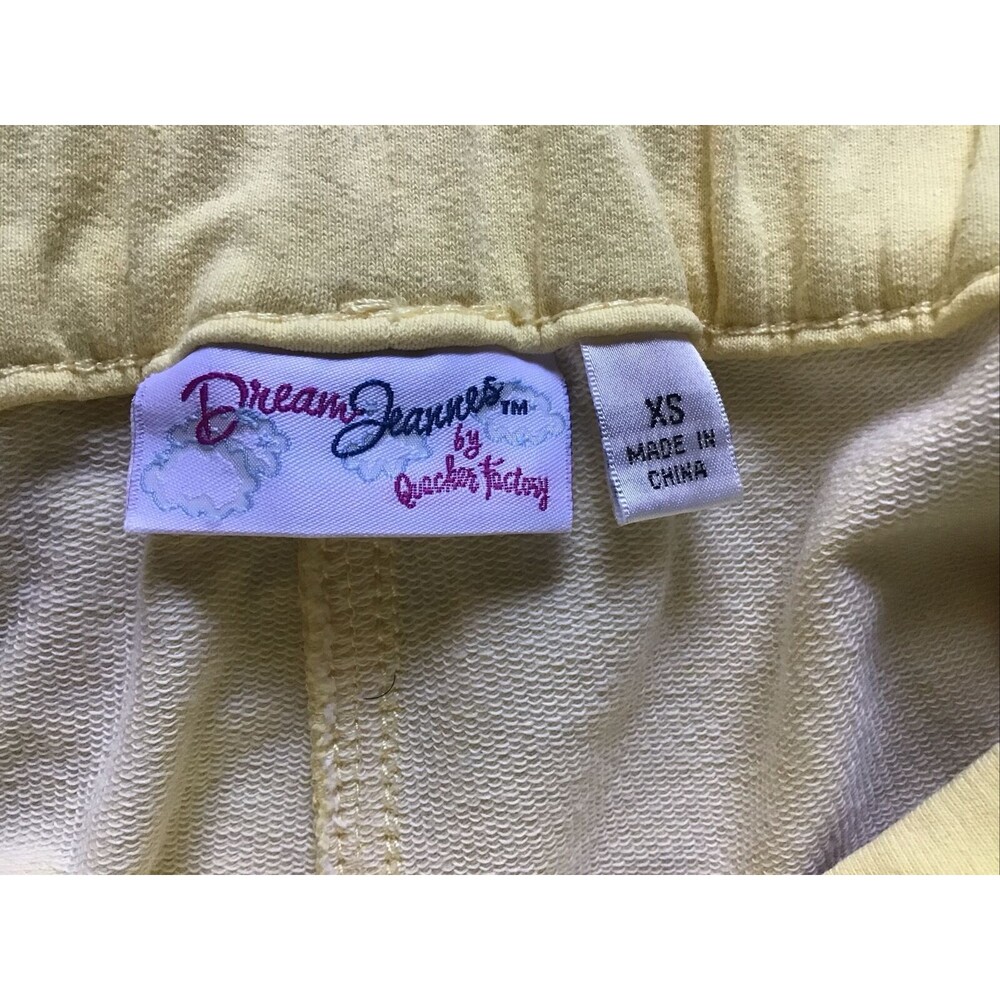 Quacker Factory Dream Jeannes Capris Size XS Yellow Stretch Rhinestones - Picture 11 of 12